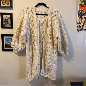 Cottagecore vintage crochet 60s/70s sweater coat